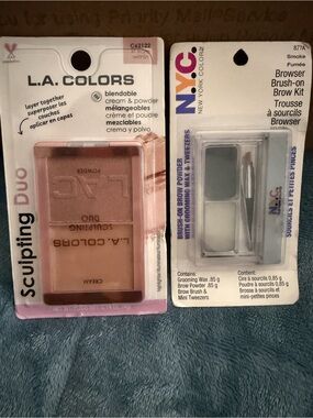 L.A. COLORS Sculpting Duo Cream & Powder - Pink & Tan and brow kit.